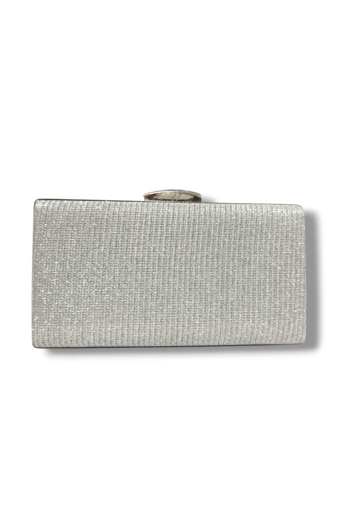 Varol 273-25 Çupra Simli  Kumaş Çelik Kasa Abiye Çanta