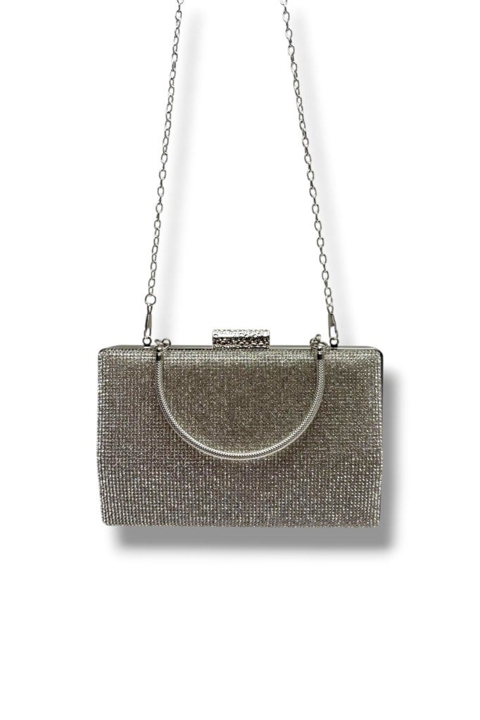 Varol 366-26 Taşlı Simli Çelik Kasa Abiye Çanta