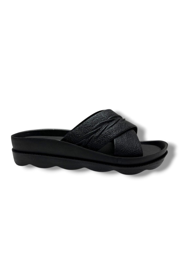 Voga 1700-130-26 Sıvama Deri Anatomik Fashion Çapraz Kadın Terlik