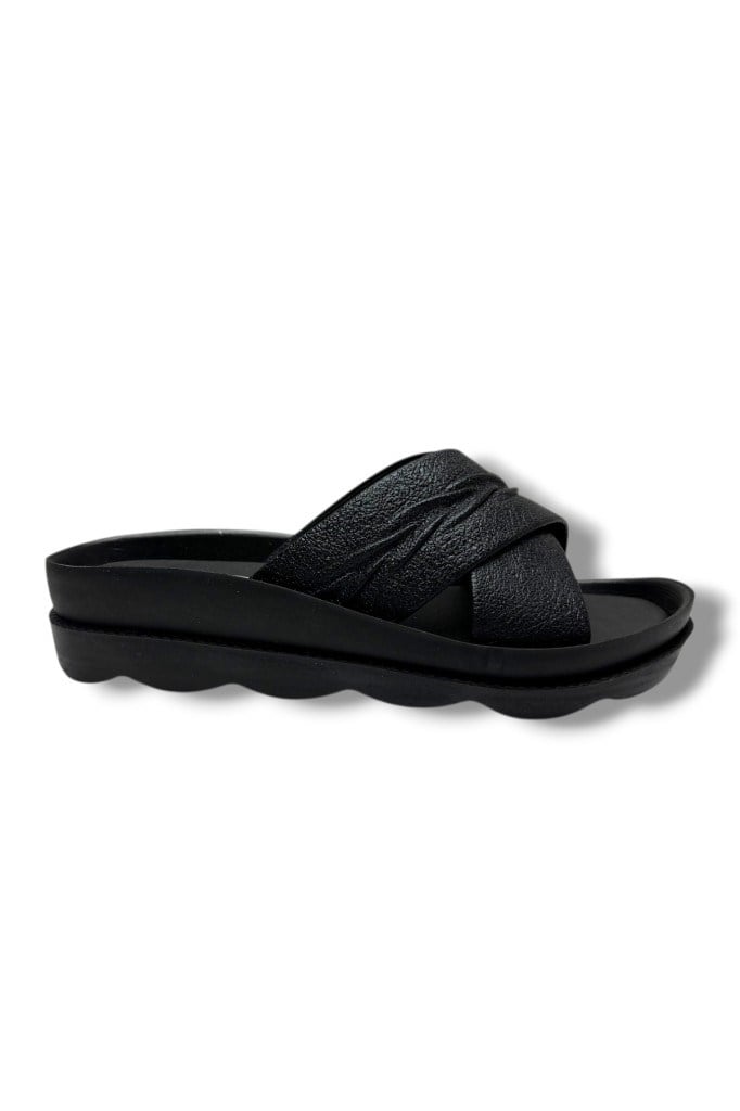 Voga 1700-130-26 Sıvama Deri Anatomik Fashion Çapraz Kadın Terlik