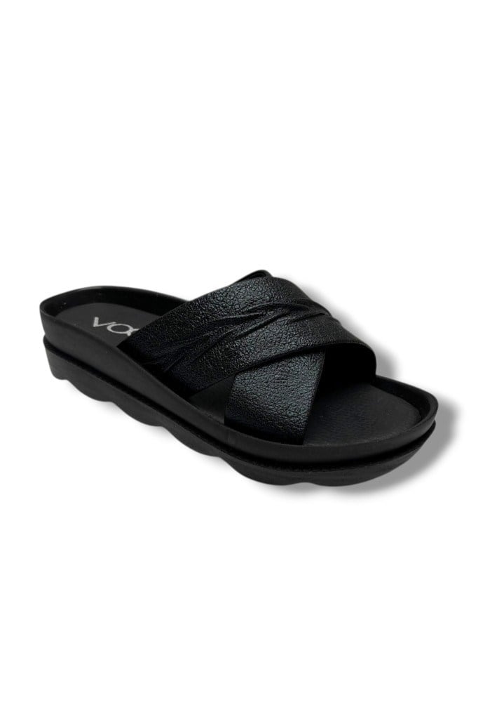 Voga 1700-130-26 Sıvama Deri Anatomik Fashion Çapraz Kadın Terlik