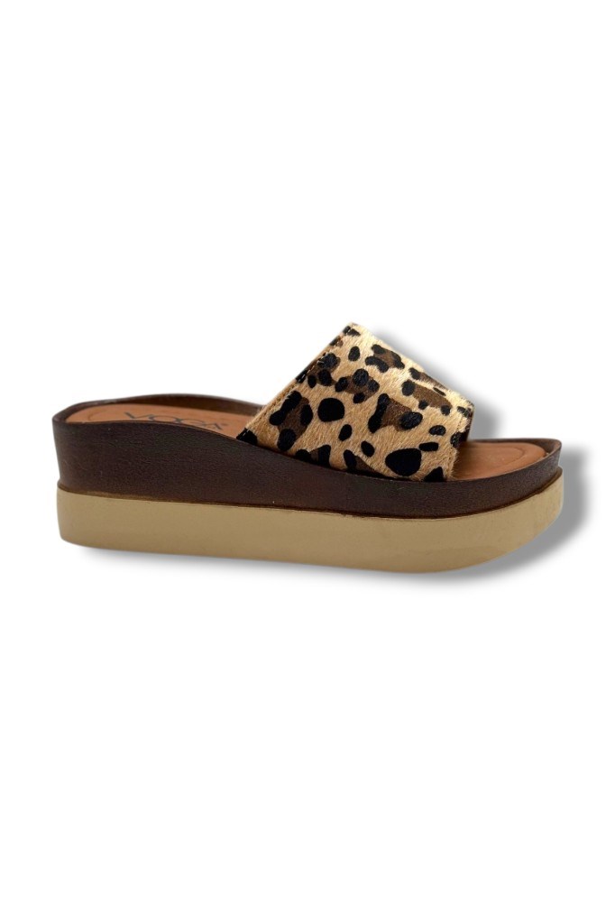 Voga 2500-272 Leopar Desenli Anatomik Dolgu Taban Kadın Terlik
