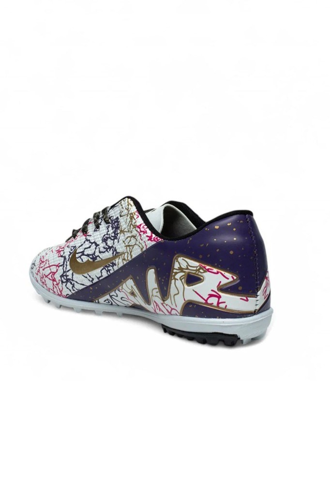 Walked 037-26 Erkek Çocuk Halı Saha Ayakkabı Beyaz Mor 31-35