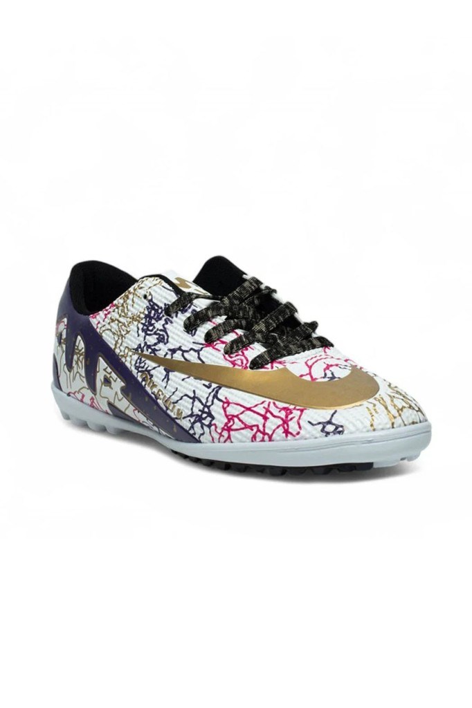 Walked 037-26 Erkek Çocuk Halı Saha Ayakkabı Beyaz Mor 31-35