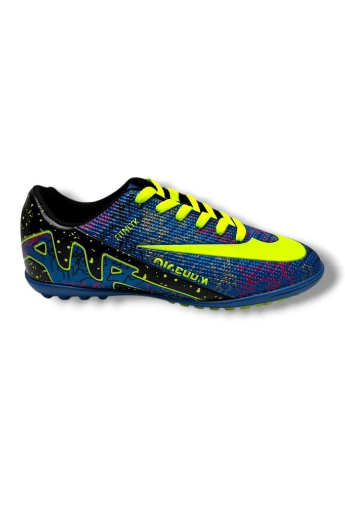 Walked 037-26 Erkek Çocuk Halı Saha Ayakkabı Mavi Sarı 31-35