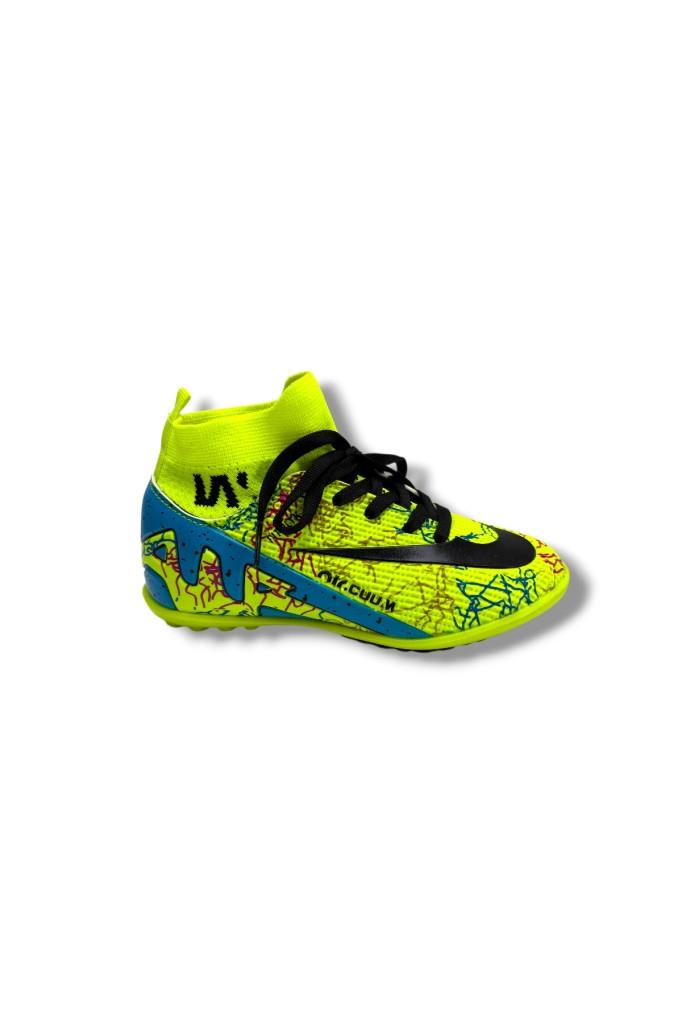 Walked 041-26 Çoraplı Erkek Çocuk Halı Saha Ayakkabı Sarı Siyah 31-35