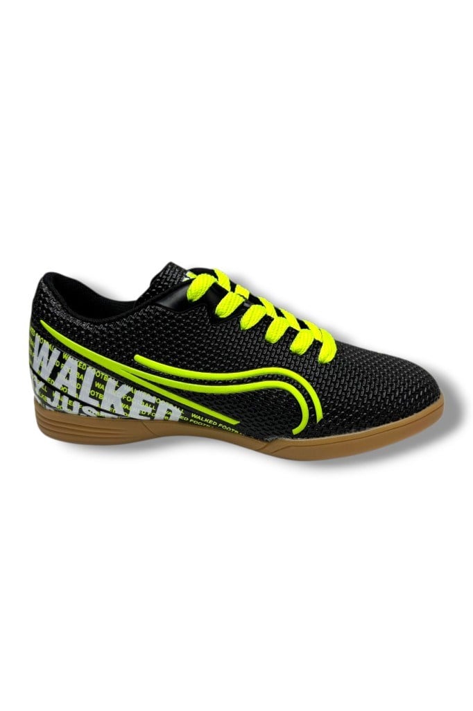 Walked 233-26 Futsal Çocuk Salon Futbol Ayakkabı Siyah Sarı 36-39