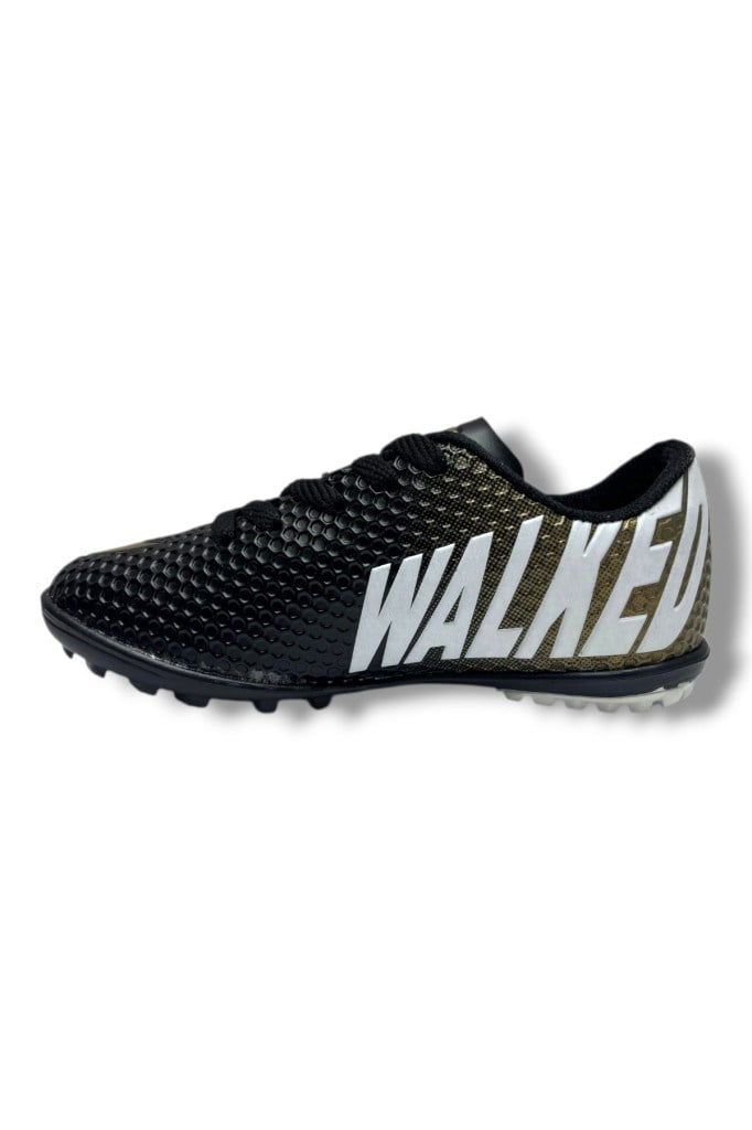 Walked 401-26 Çocuk Halı Saha Ayakkabı Siyah Altın 31-35