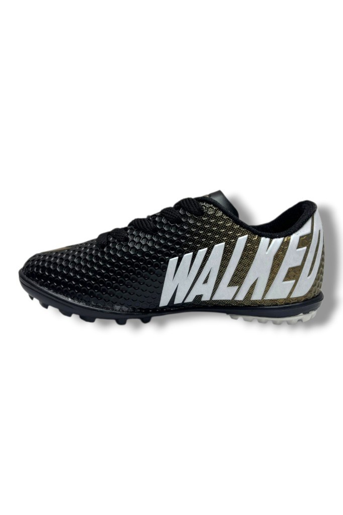 Walked 401-26 Çocuk Halı Saha Ayakkabı Siyah Altın 31-35