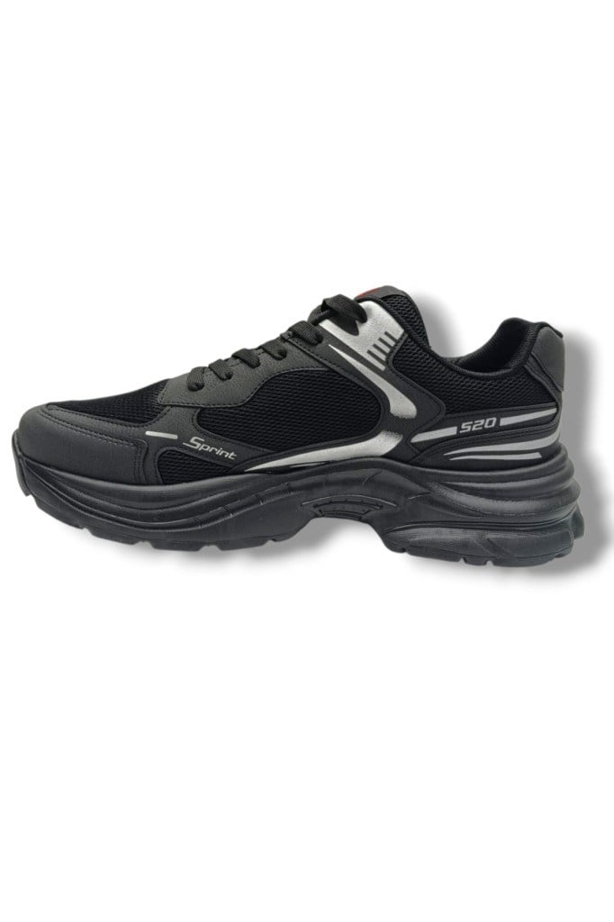 Wanderfull 4334-26 Anorak Bağcıklı Erkek Sneaker Siyah Gümüş 45-47