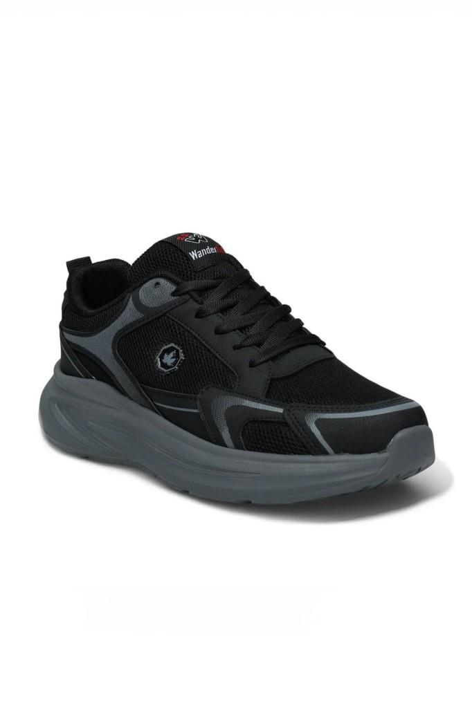 Wanderfull 4335-26 Anorak Bağcıklı Erkek Sneaker Siyah Füme