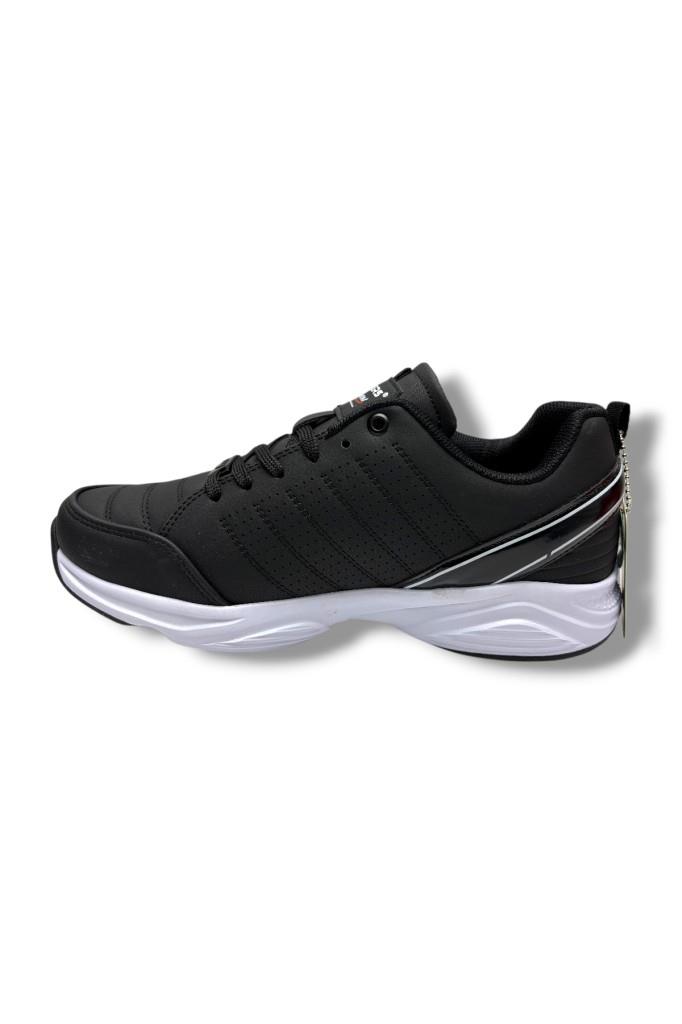 Wickers 2353-26 Cilt Deri  Anatomik Erkek Sneaker Siyah Beyaz