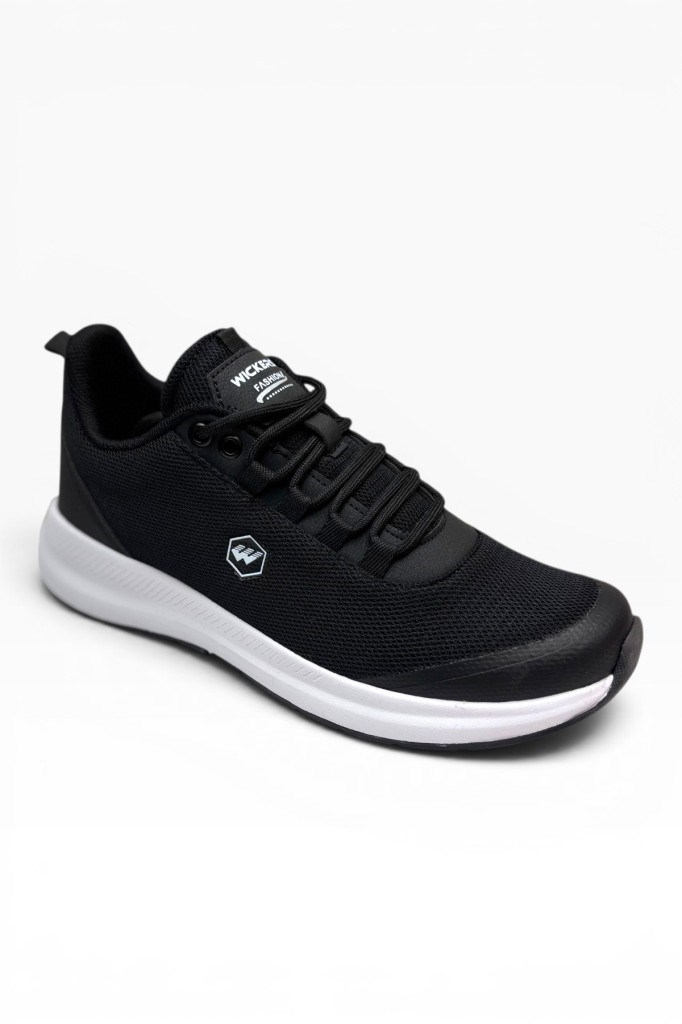 Wickers 2551-26 Anorak Anatomik Taban Bağcıklı Erkek Sneaker Siyah Beyaz