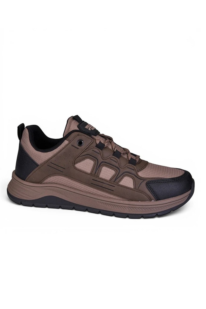 Wickers 3129-27 Deri Anatomik Kaymaz Taban Erkek Sneaker Vizon Kahve Siyah