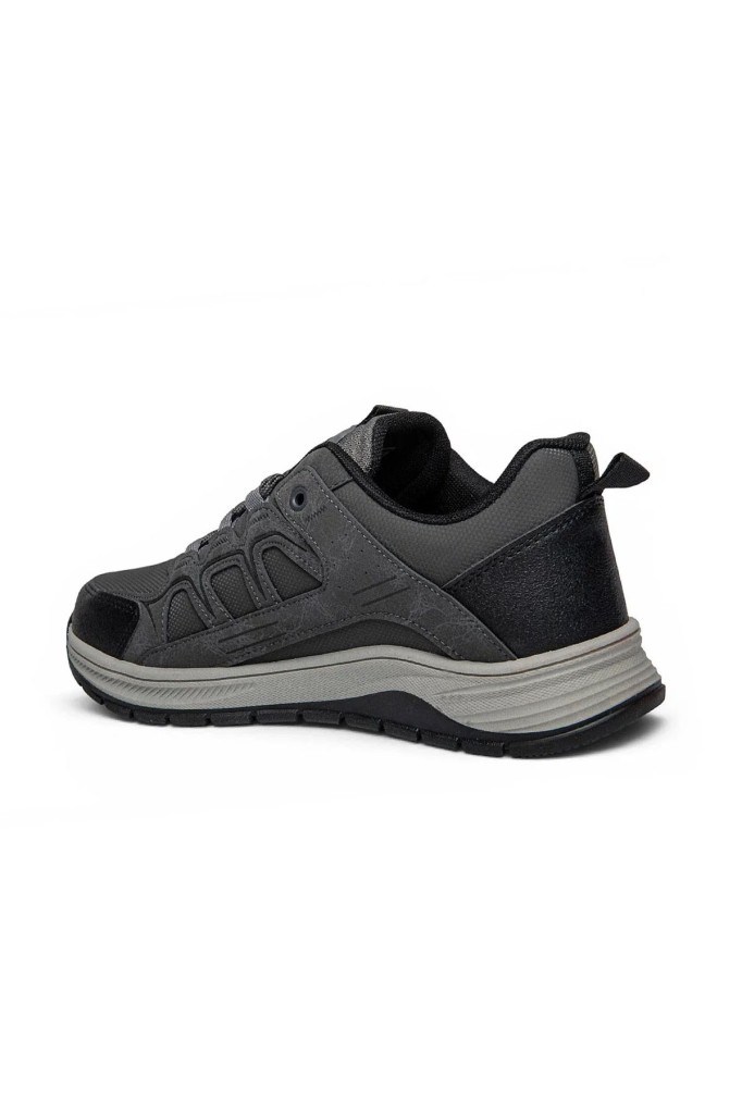 Wickers 3129-27 Deri Anatomik Kaymaz Taban Erkek Sneaker Füme Siyah
