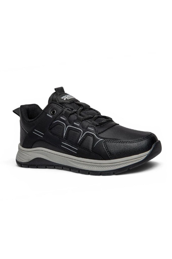 Wickers 3129-27 Deri Anatomik Kaymaz Taban Erkek Sneaker Siyah Buz