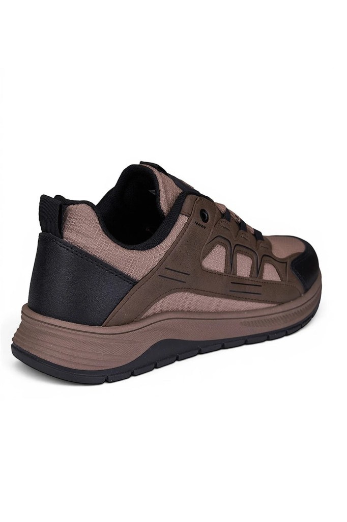 Wickers 3129-27 Deri Anatomik Kaymaz Taban Erkek Sneaker Vizon Kahve Siyah