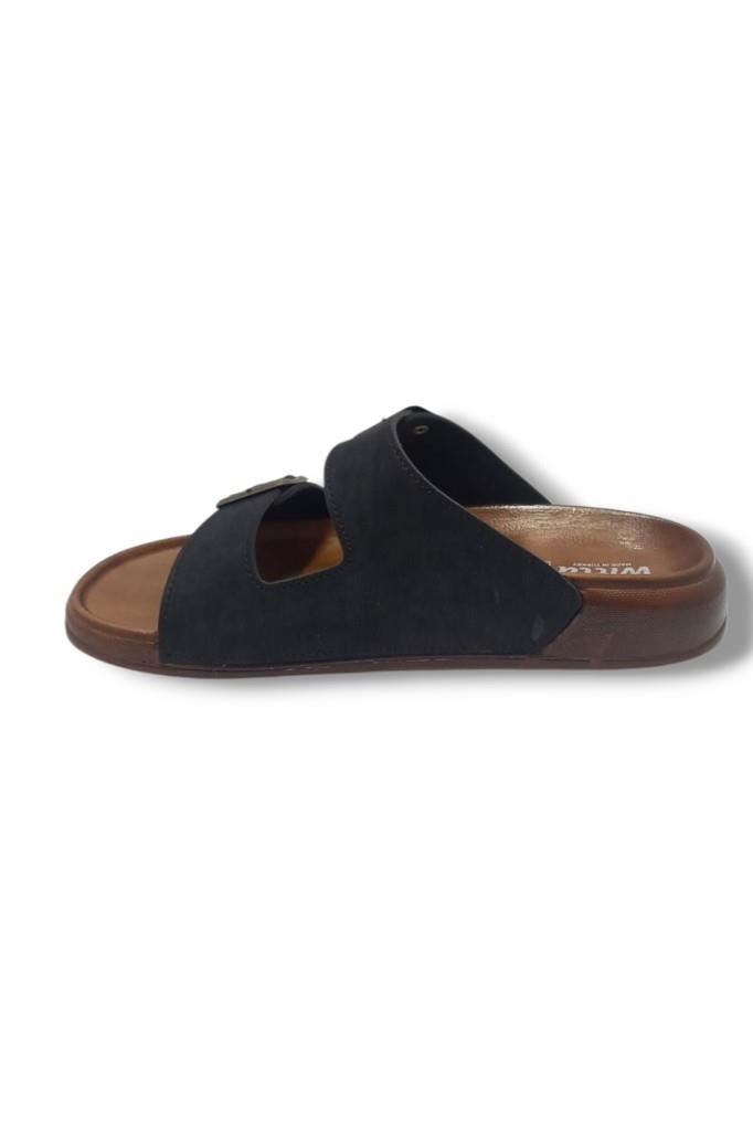 Witta 54201-25 Deri Çift Bant Anatomik Erkek Terlik