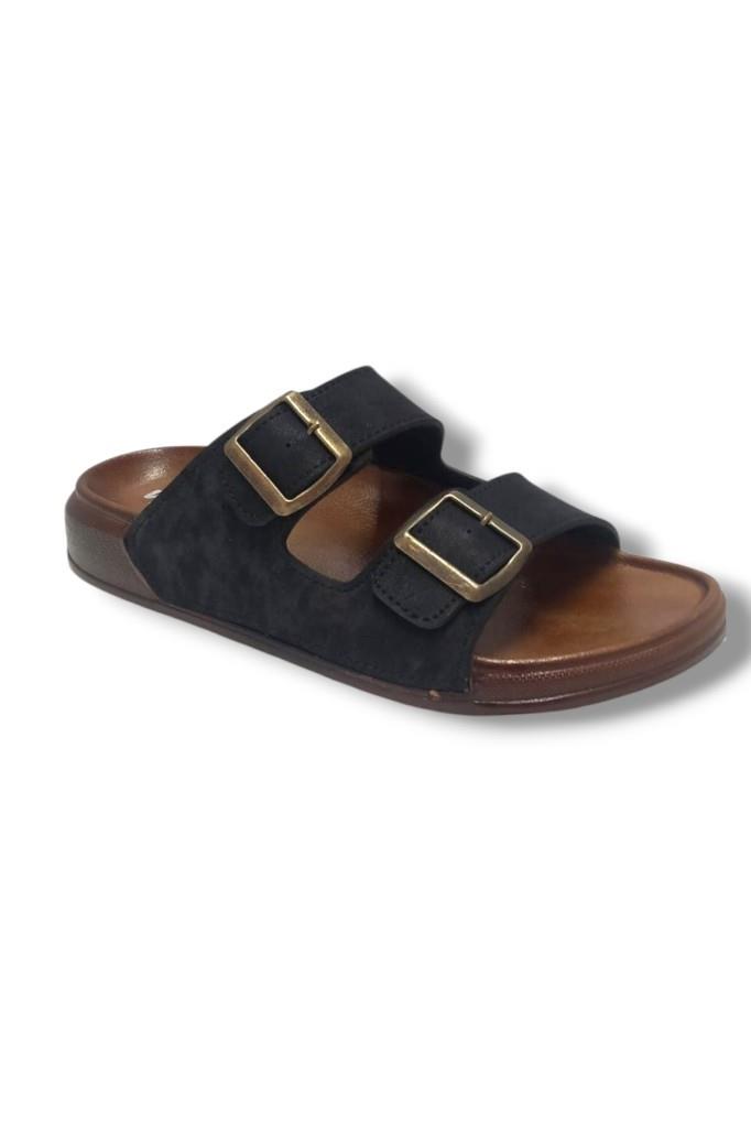 Witta 54201-25 Deri Çift Bant Anatomik Erkek Terlik