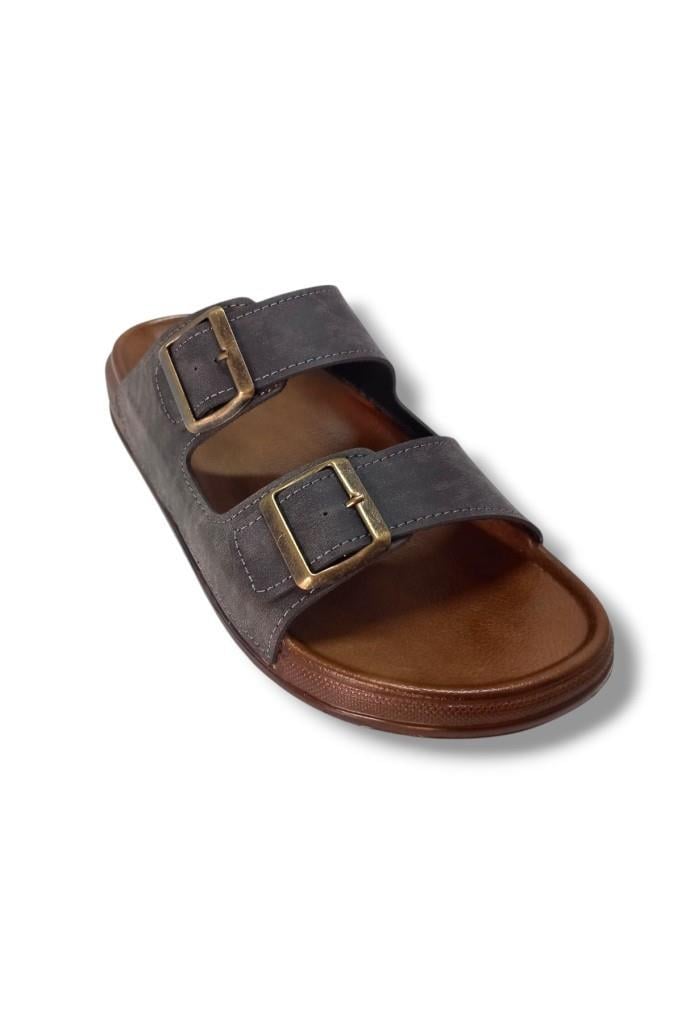 Witta 54201-25 Deri Çift Bant Anatomik Erkek Terlik