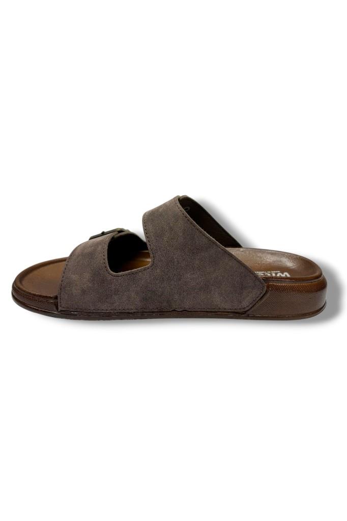 Witta 54201-26 Deri Çift Bant Anatomik Erkek Terlik