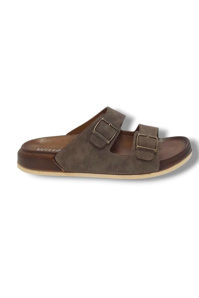 Witta 55201-25 Deri Çift Bant Anatomik Terlik 36-40