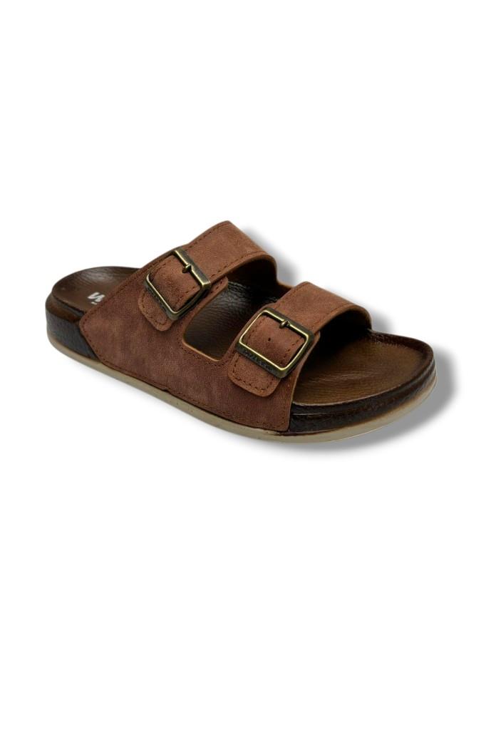 Witta 55201-26 Deri Çift Bant Anatomik Terlik 36-40