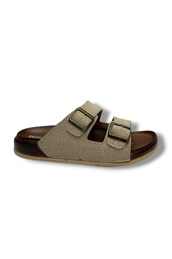 Witta 55206-26 Simli Deri Çift Bant Anatomik Kadın Terlik 36-40