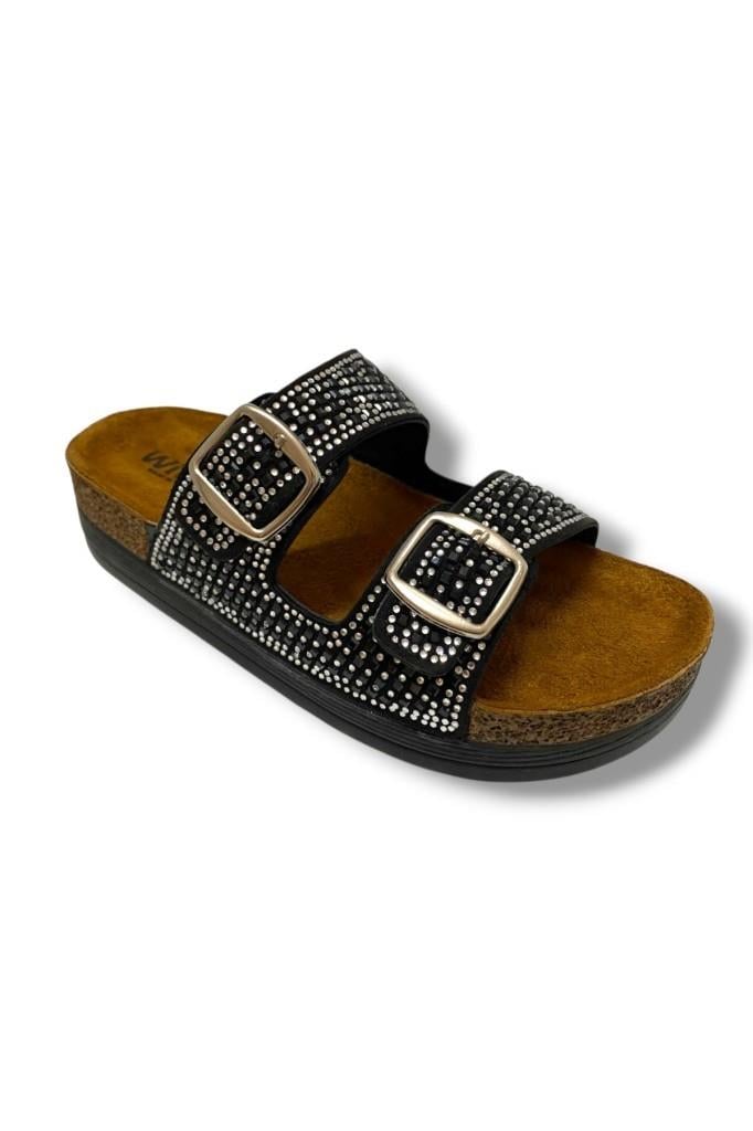 Witta 55302-25 Anatomik Çift Bant Taşli Kadın Terlik