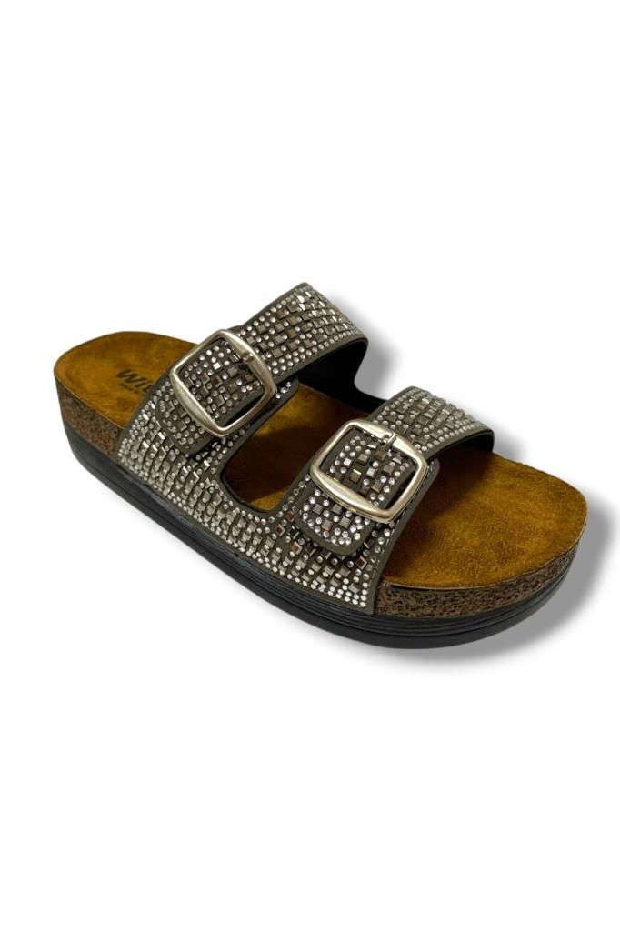 Witta 55302-25 Anatomik Çift Bant Taşli Kadın Terlik