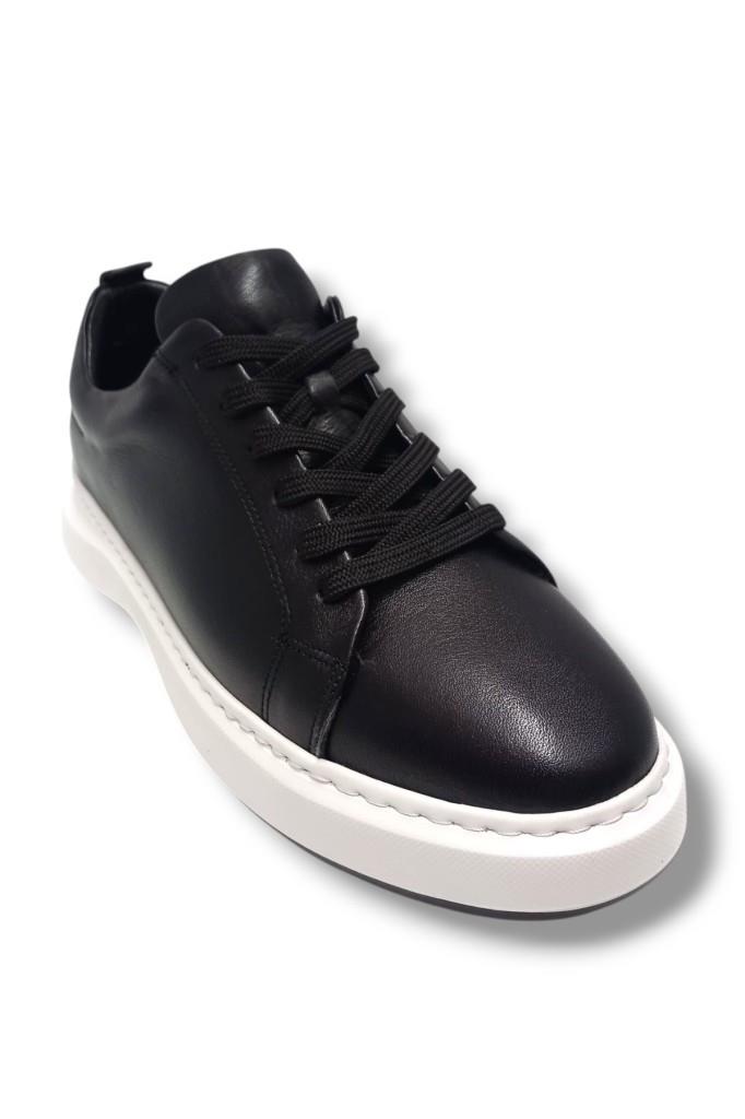 Wonder W60-25 Hakiki Deri Anatomik Casual Erkek Ayakkabı Siyah Beyaz