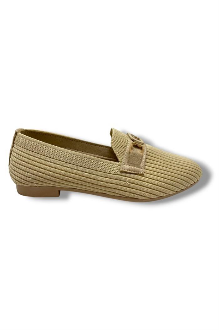 C-Shoes 3106-25 Triko T Taşlı Toka Kadın Babet