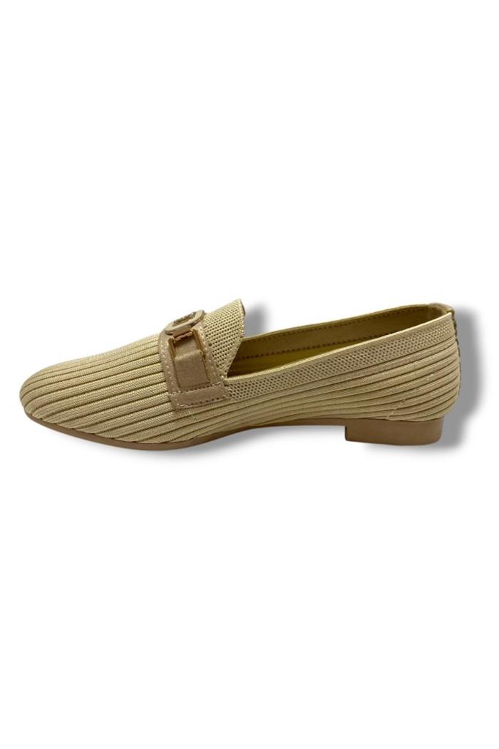C-Shoes 3106-25 Triko T Taşlı Toka Kadın Babet