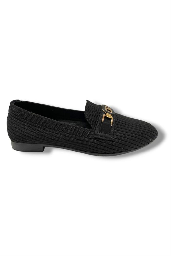 C-Shoes 3106-25 Triko T Taşlı Toka Kadın Babet