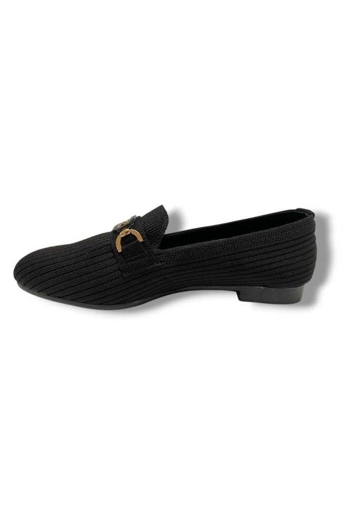 C-Shoes 3160-25 Triko G Elips Taşlı Toka Kadın Babet