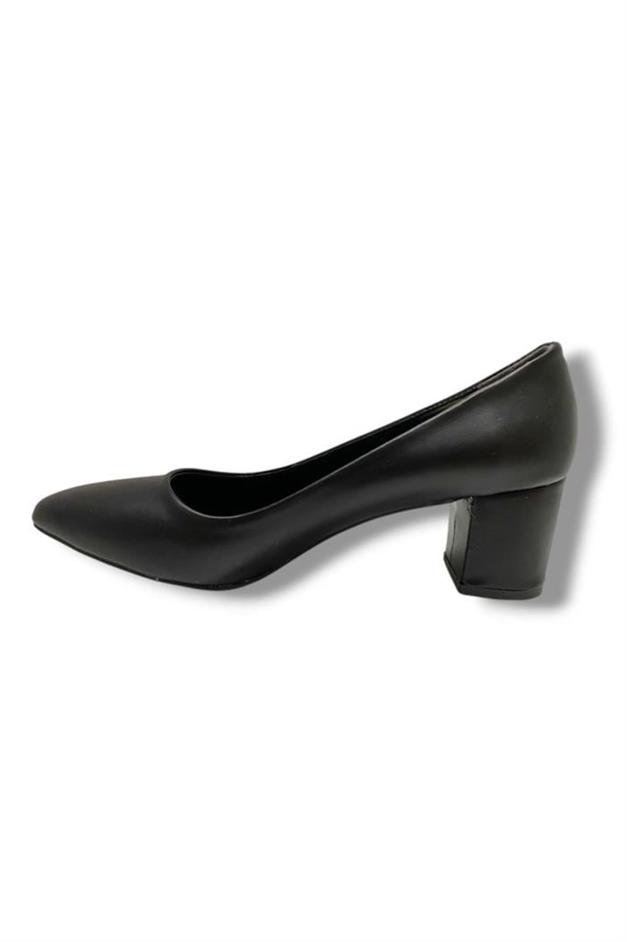 C-Shoes CV100-25 Deri Sivri Burun Kalın Topuklu Kadın Ayakkabı 41-42