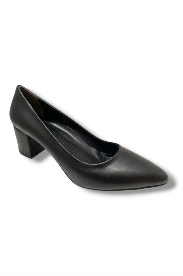 C-Shoes CV100-25 Deri Sivri Burun Kalın Topuklu Kadın Ayakkabı 41-42