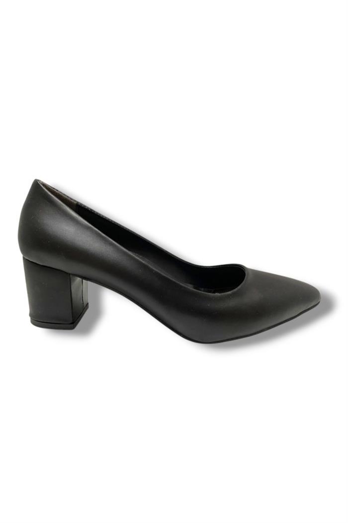 C-Shoes CV100-25 Deri Sivri Burun Kalın Topuklu Kadın Ayakkabı 41-42