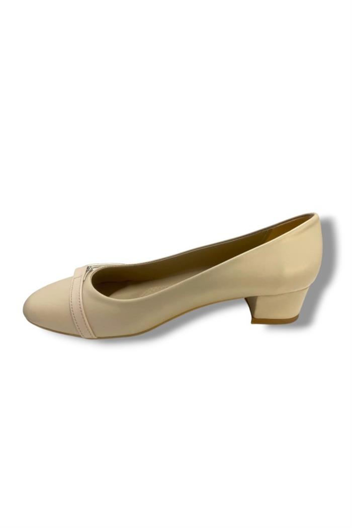 C-Shoes TR23-25 Deri Taşlı Kalın Topuk Kadın Ayakkabı 41-42