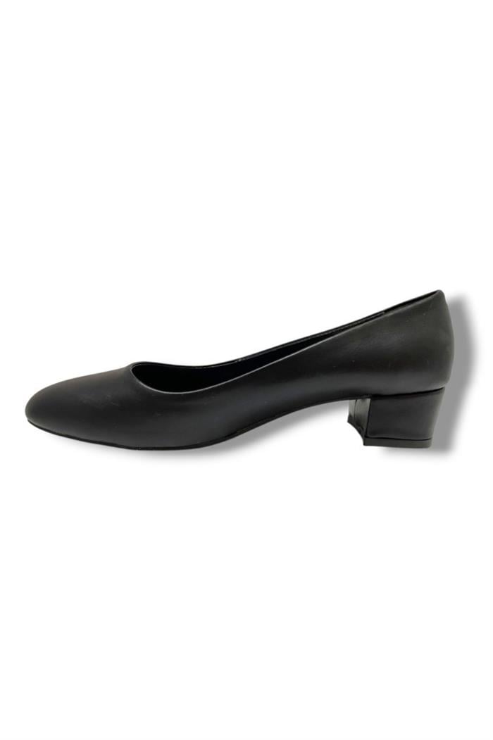 C-Shoes TR30-25 Deri Oval Burun Kalın Topuklu Kadın Ayakkabı 41-42