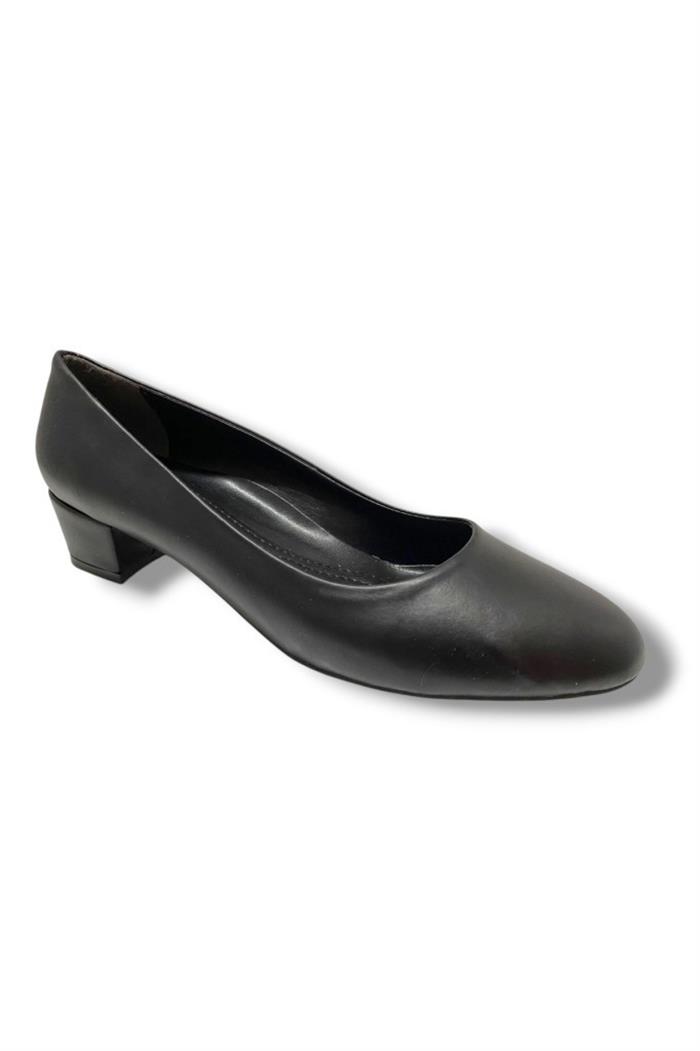 C-Shoes TR30-25 Deri Oval Burun Kalın Topuklu Kadın Ayakkabı 41-42