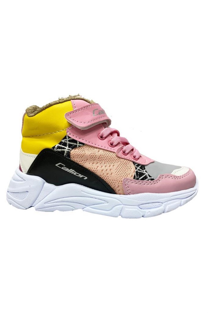 Callion 053-21 Deri Filet Çocuk Spor Ayakkabı Buz Pembe Sarı