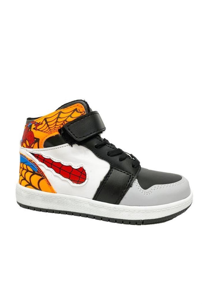 Callion 4067 Deri Sneakers Erkek Çocuk Spor Ayakkabı 31-35 Siyah Beyaz Oraj