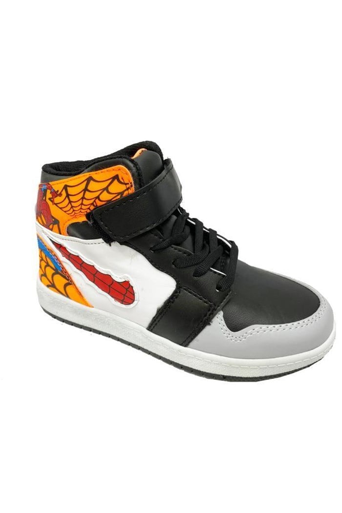 Callion 4067 Deri Sneakers Erkek Çocuk Spor Ayakkabı 31-35 Siyah Beyaz Oraj