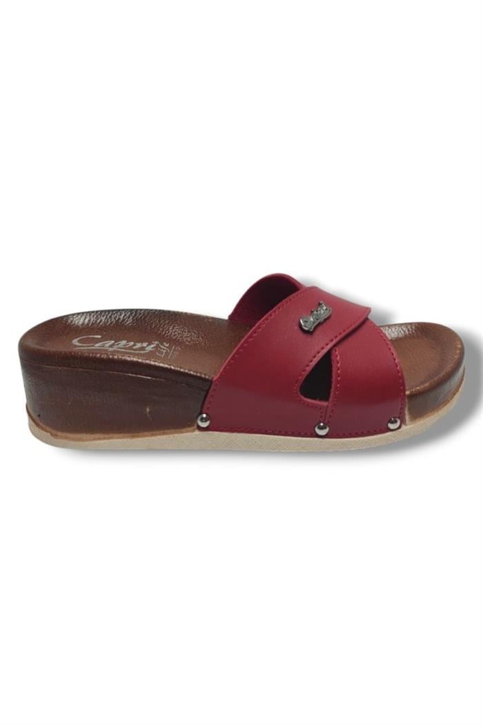 Capri 9002-25 Deri Çapraz Bant Capri Tokalı Kadın Terlik