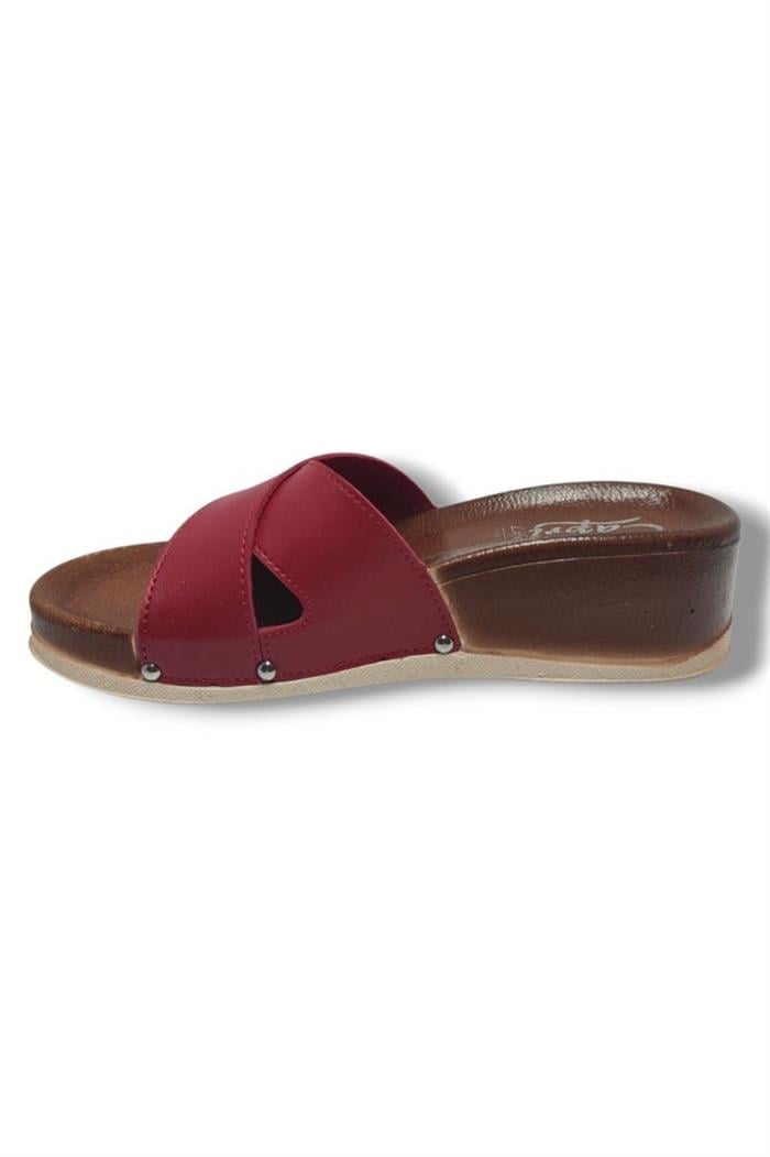 Capri 9002-25 Deri Çapraz Bant Capri Tokalı Kadın Terlik
