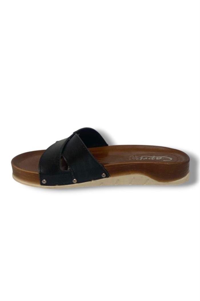 Capri 9020-25 Deri Çapraz Bant Capri Tokalı Kadın Terlik