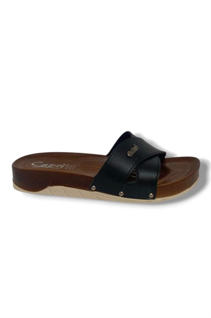 Capri 9020-25 Deri Çapraz Bant Capri Tokalı Kadın Terlik