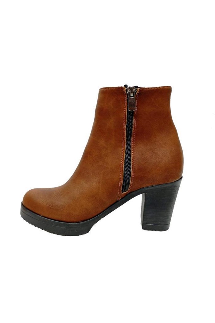 Efsun 2303-22 Yağlı Deri Fashion Fermuarlı Kadın Bot