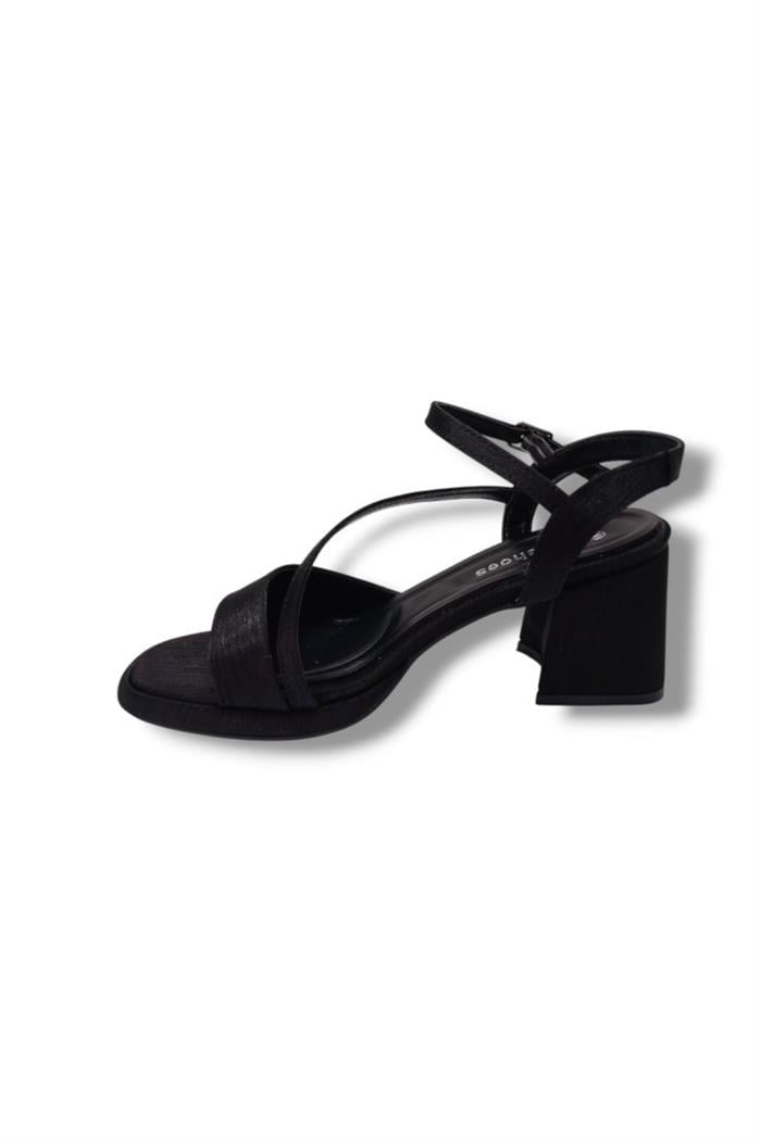 Erbay 402-25 Saten Kalın Topuk Anatomik Kadın Sandalet